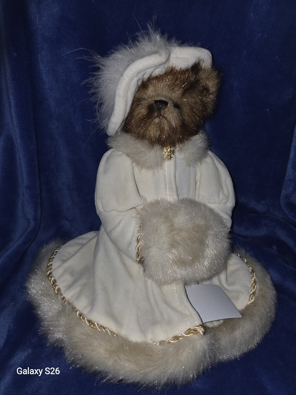 Ms Bearington Plush Cream Faux-Fur Trim with Hood and Muff